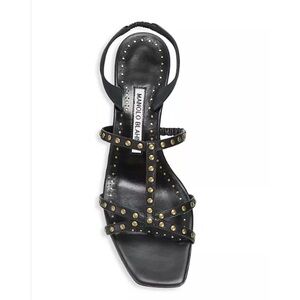 Manolo Blahnik Luce Leather Studded
Sandals - Navy - 40 - NIB